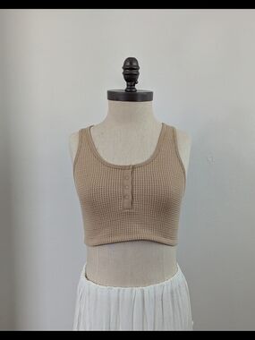 Aerie Offline Waffle Knit Tank Sports Bra/ Racerback Crop Top